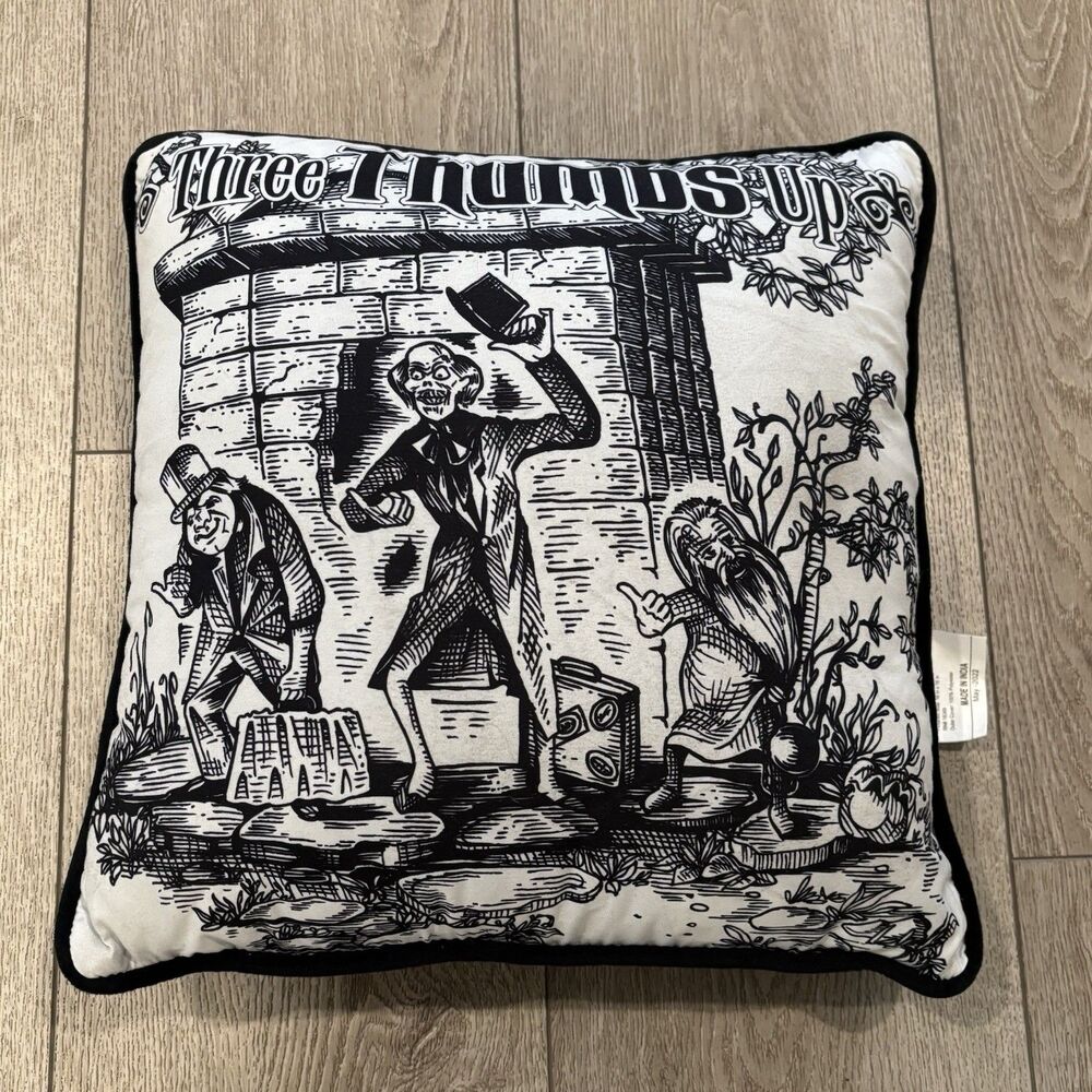 Disney Haunted Mansion Pillow Hitchhiking Ghosts Three Thumbs Up Halloween‎